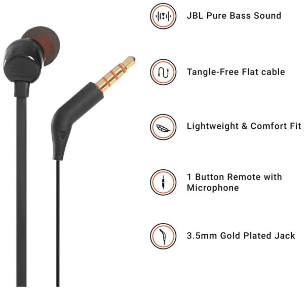 JBL T110 in-Ear Headphones