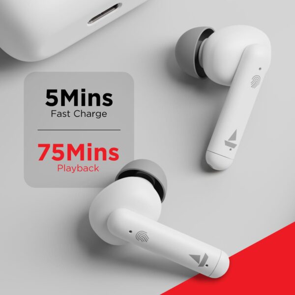 Boat Airdopes 148 Wireless Earbuds (White Purity)